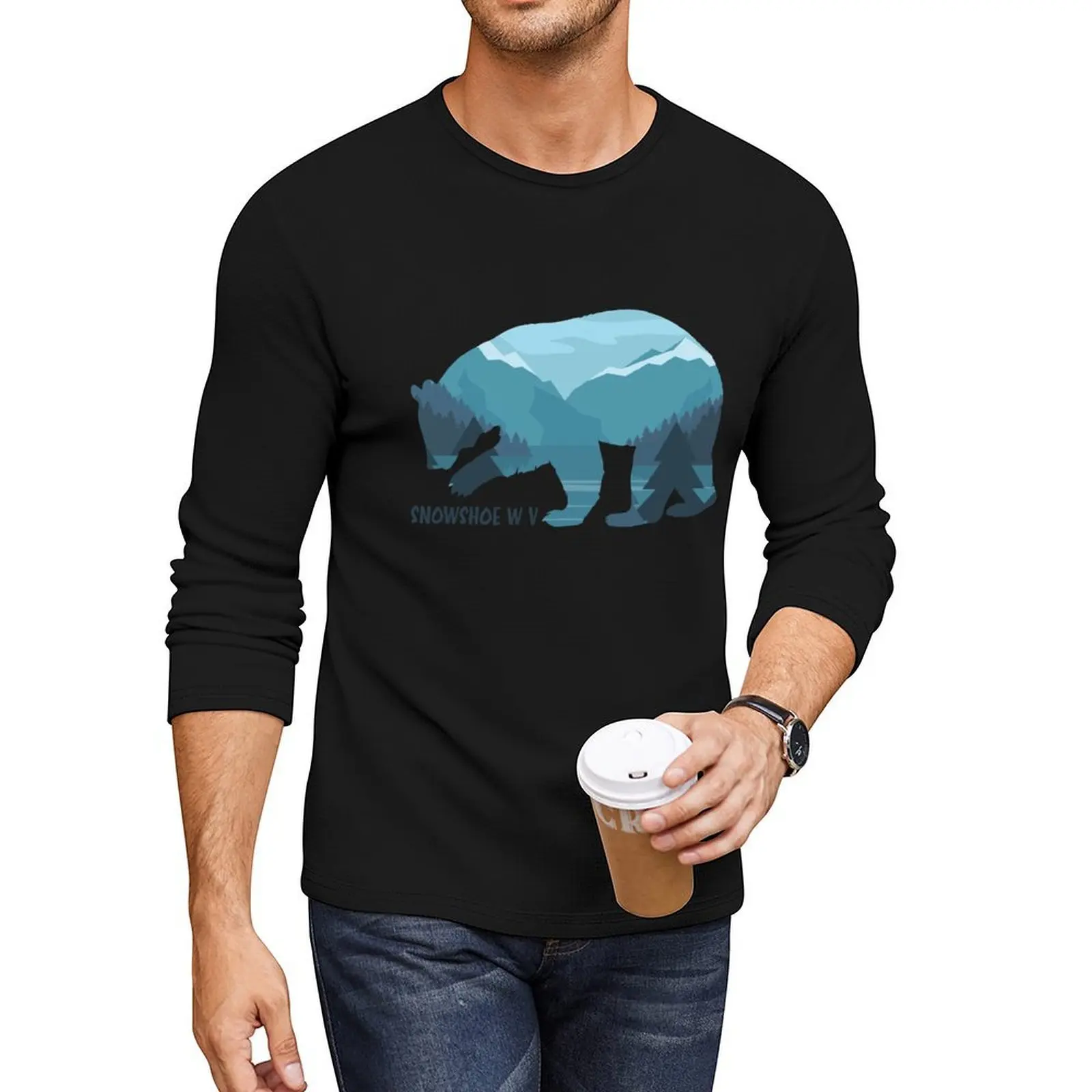 

Snowshoe WV - Bear Mountain Long T-Shirt Blouse custom t shirt funny t shirts funny t shirt men graphic shirts