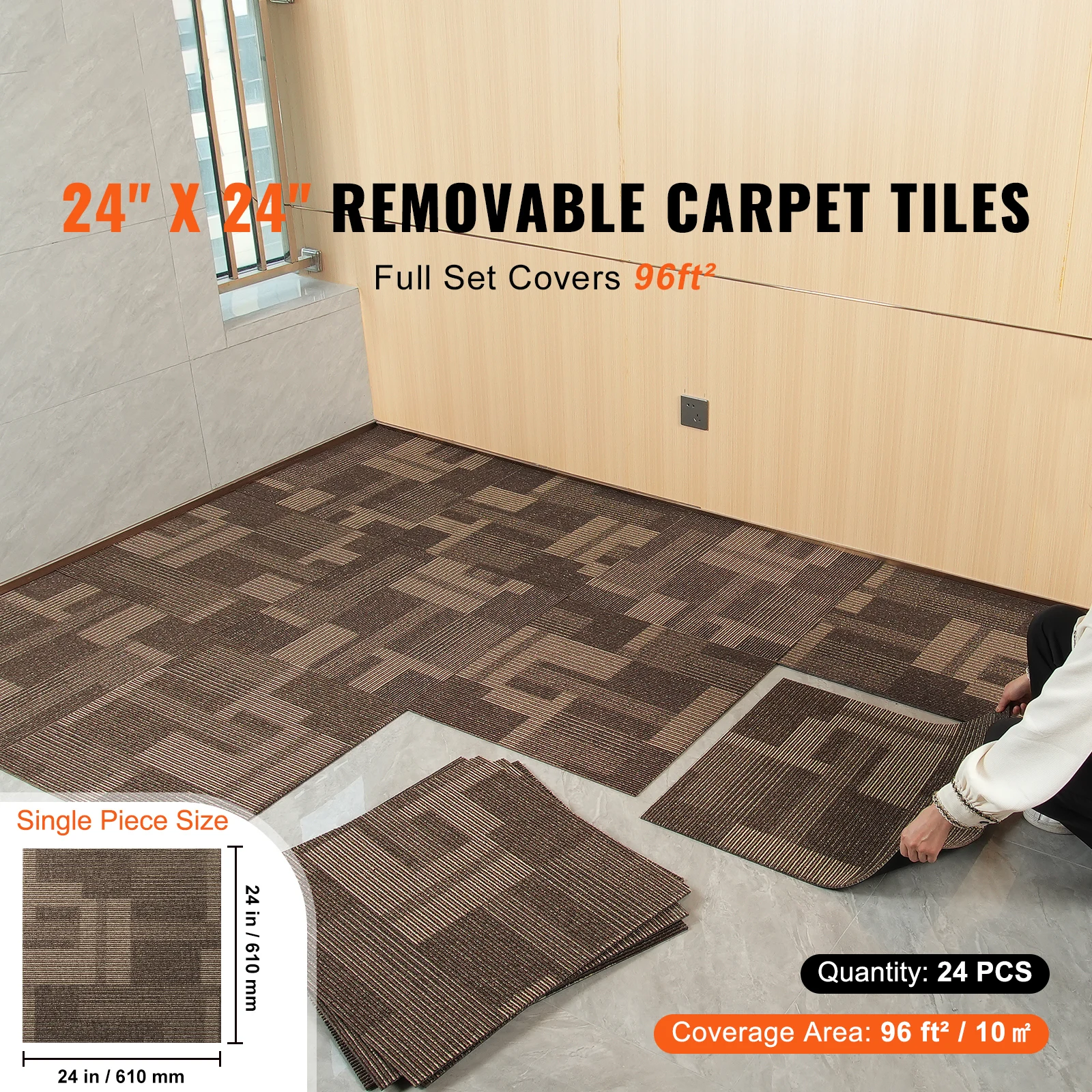 SucceBuy Carpet Tiles Reusable 24