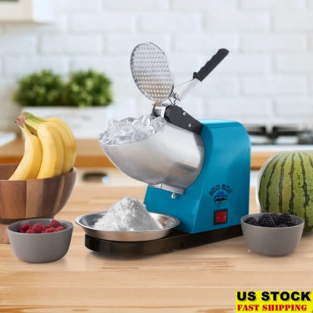 

Electric Ice Shaver Snow Cone Machine 3 Blades 170W Durable Slushy Maker Ideal Summer Parties and Treats