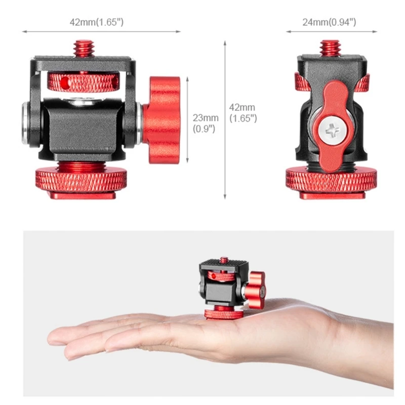 Support moniteur caméra, amortissement réglable, Rotation à 360 degrés inclinaison à 180 degrés, coussinet antidérapant