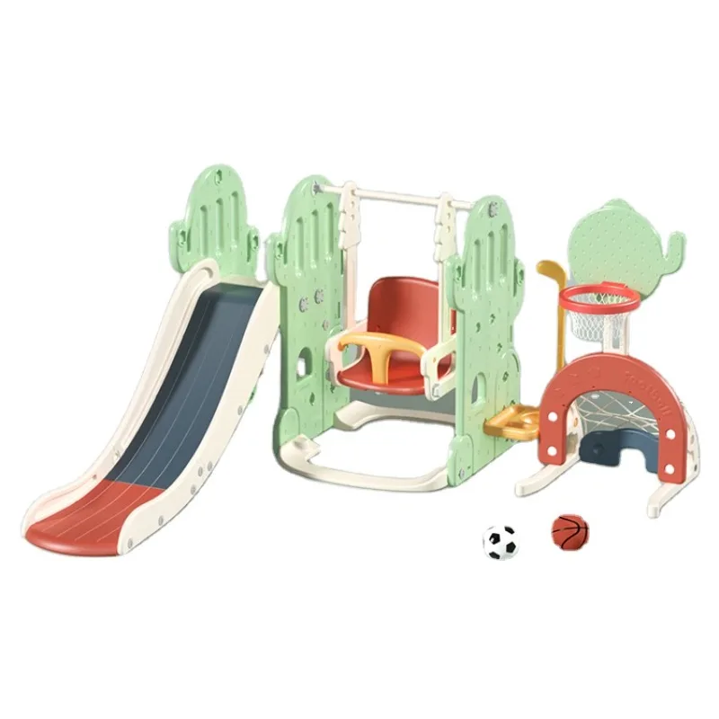 

Portable Plastic Children's Slide for Indoor and Outdoor Assorted with Baby Playpen and Basketball Stands Baby Mat