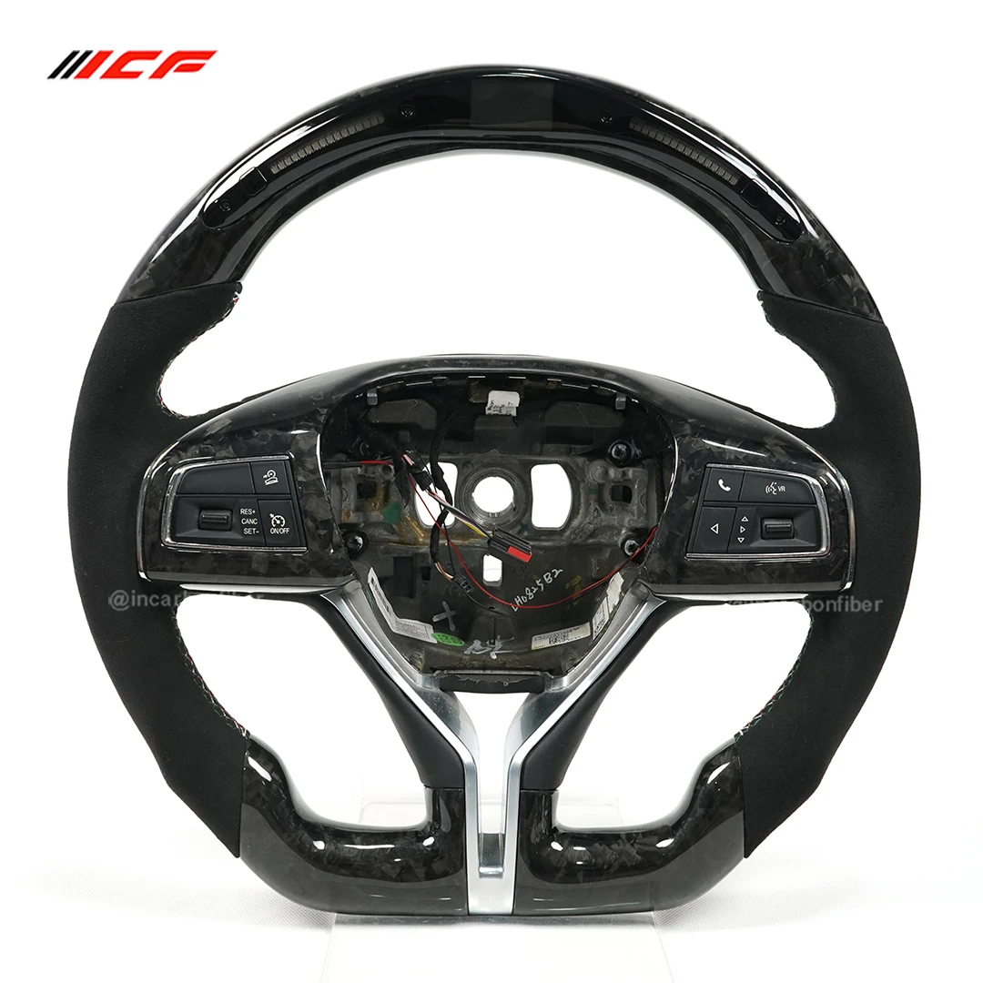 ICF Carbon Fiber LED Steering Wheel for Maserati Black Forged Pattern Steering Wheel In Stock