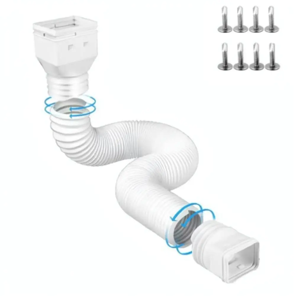 Adjustable HDPE Plastic Square Downpipe Rain Gutter Hose For Residential Building Exterior Water Management