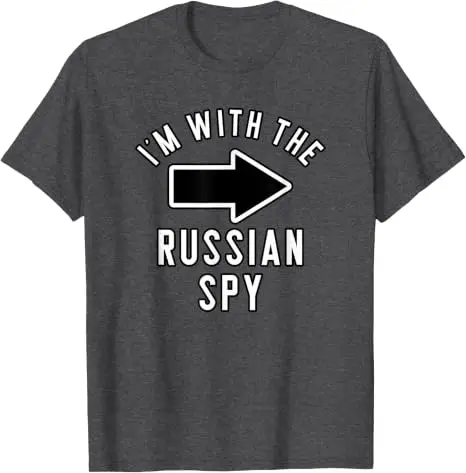 Halloween-Kostümshirts für Paare „Ich bin beim russischen Spion“ T-Shirt Y2K Persönlichkeitsdruck mit sarkastischem Spruch Neuheit – Detail 13