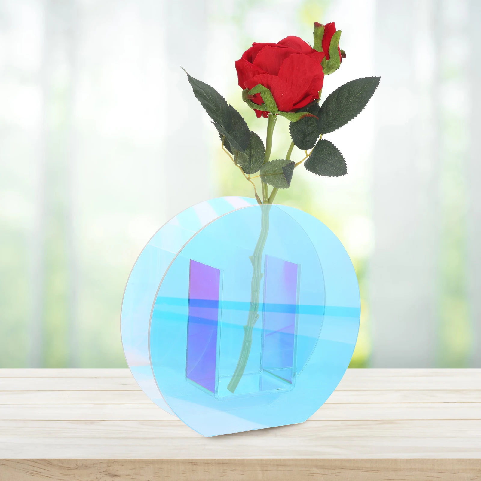 

Dazzling Transparent Acrylic Flower Round Dried Floral Arrangement Container Decorative Bud Vase For Home Wedding Christmas