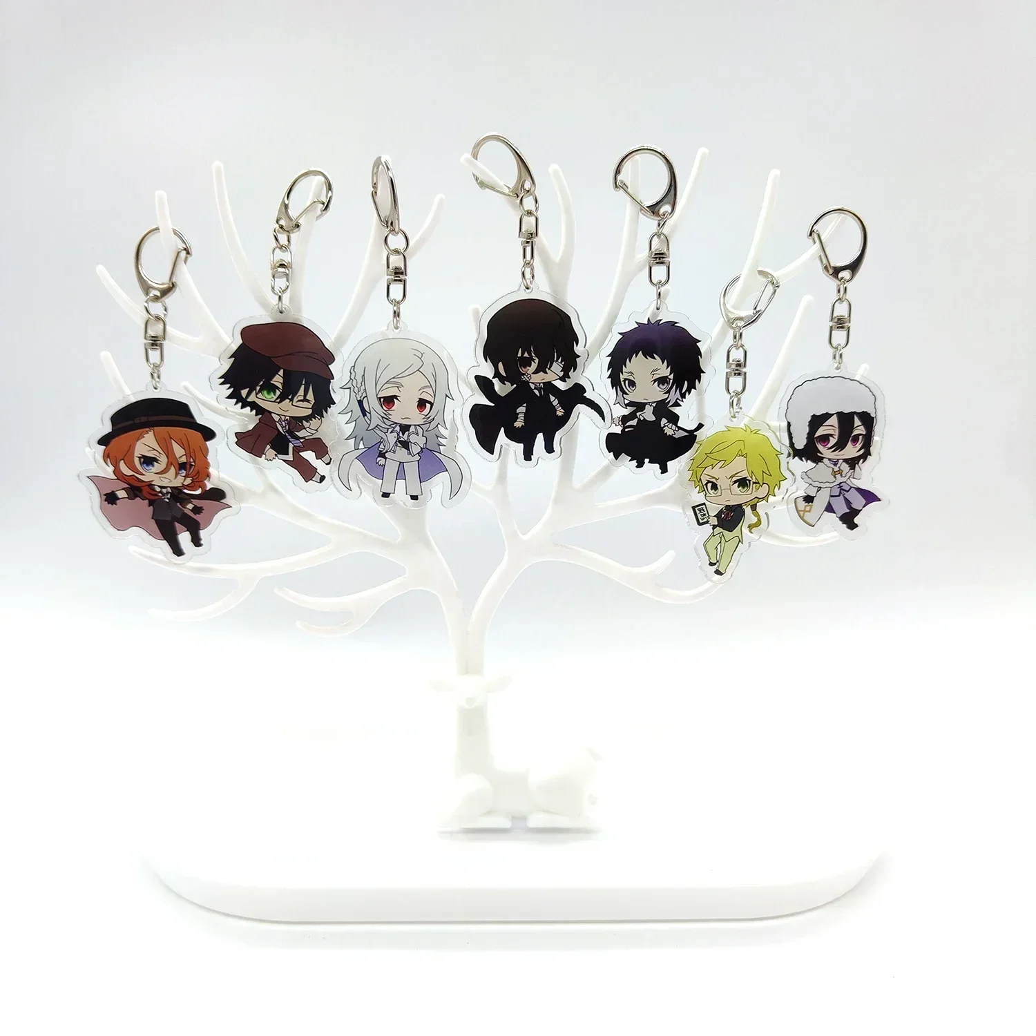 Anime Keychain Bungou Stray Dogs Atsushi Nakajima Dazai Key Chain for Women Accessories Cute Bag Pendant Key Ring for Fans Gift