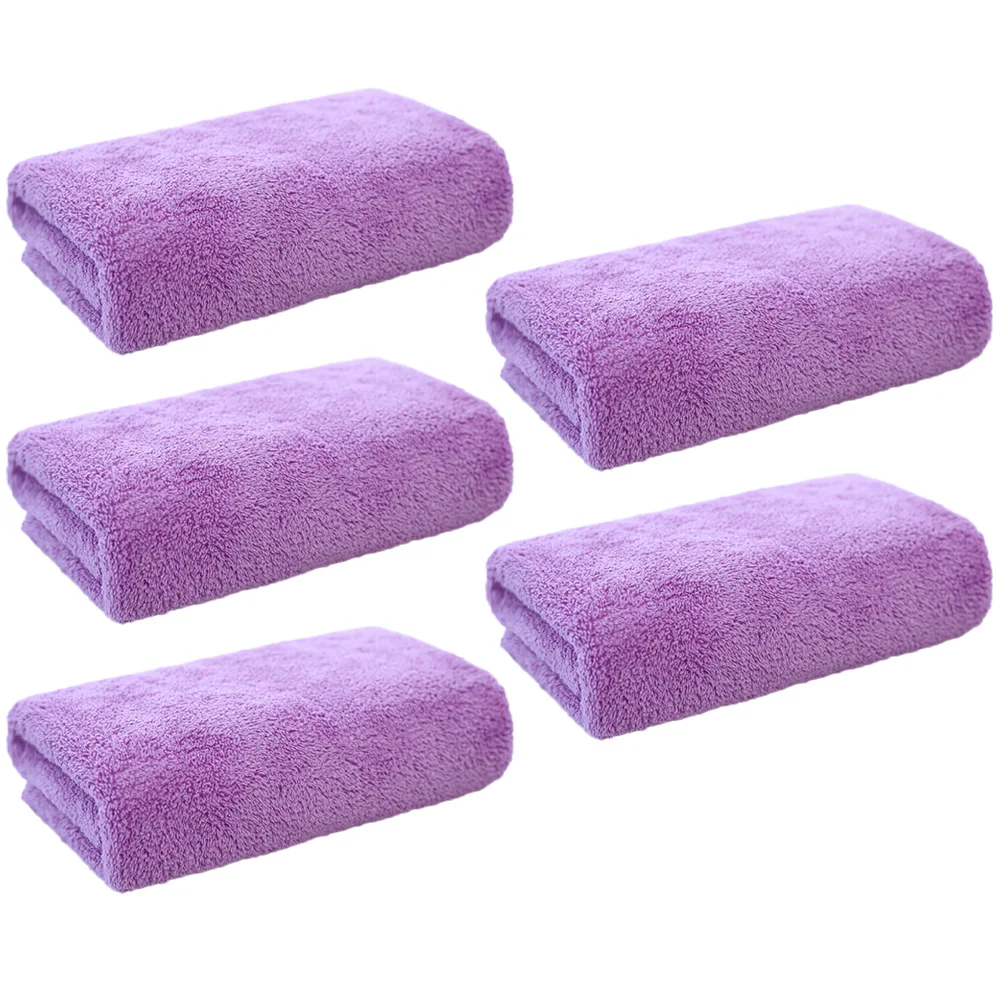 5 pçs removedor de microfibra toalha absorvente pano de lavagem facial para toalha de lavagem de rosto viagem uso doméstico máquina lavável roxo
