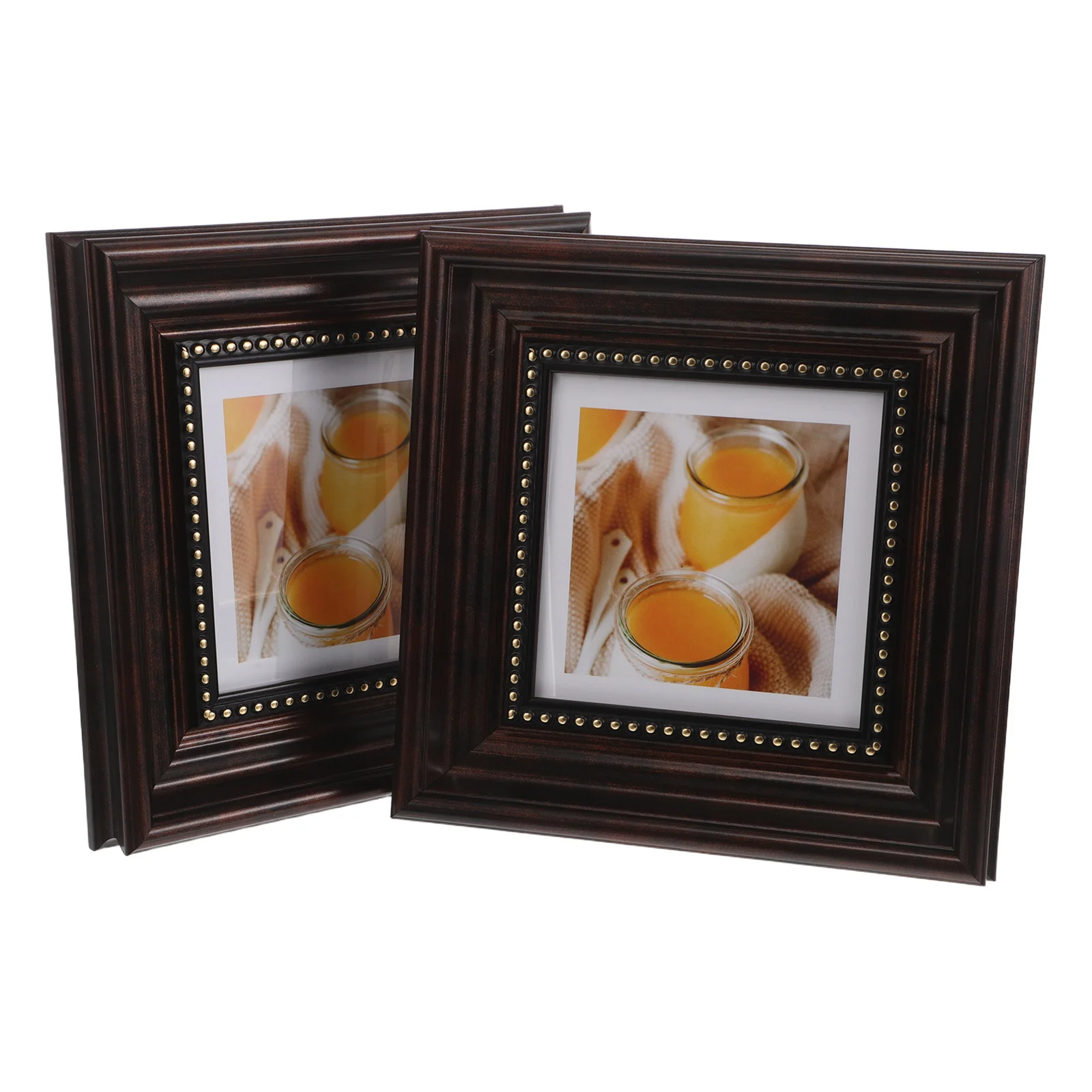 

2pcs Vintage Picture Frames 5 Inch Resin Ornate Photo Frame For Wall Mount Tabletop Display Rustic Coffee Table Wedding Desk