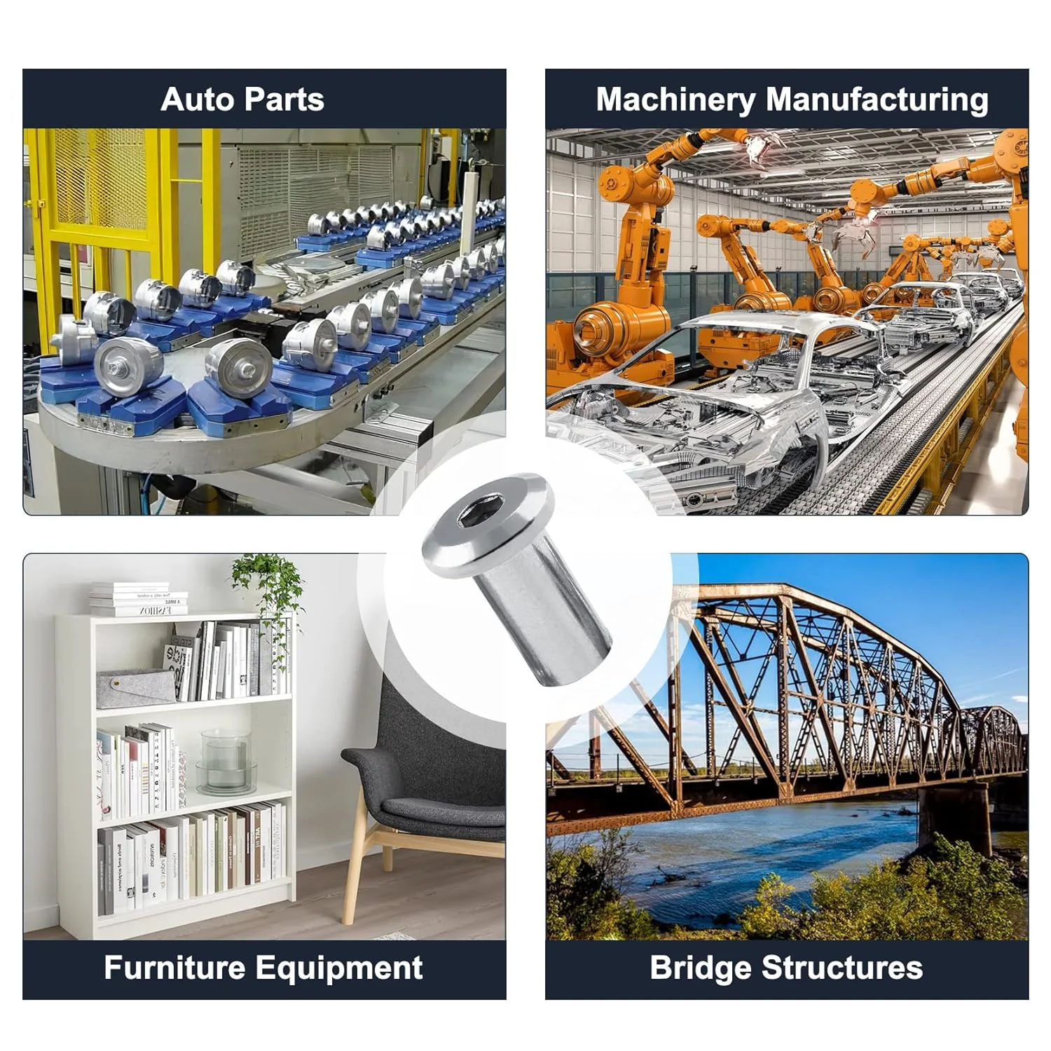 5-20 قطعة M3 M4 M5 M6 M8 304 الفولاذ المقاوم للصدأ موصل إدراج مشترك كم غطاء المكسرات شقة عرافة مسدس المقبس رئيس الأثاث برشام #5