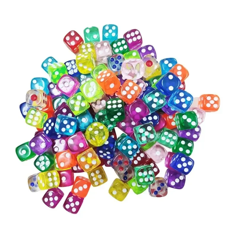 50PCS 14mm Colorful Transparent Dice Set - Rounded Edge Board Game Dice for Tabletop RPG, D&D, Casino, Party Games image 4