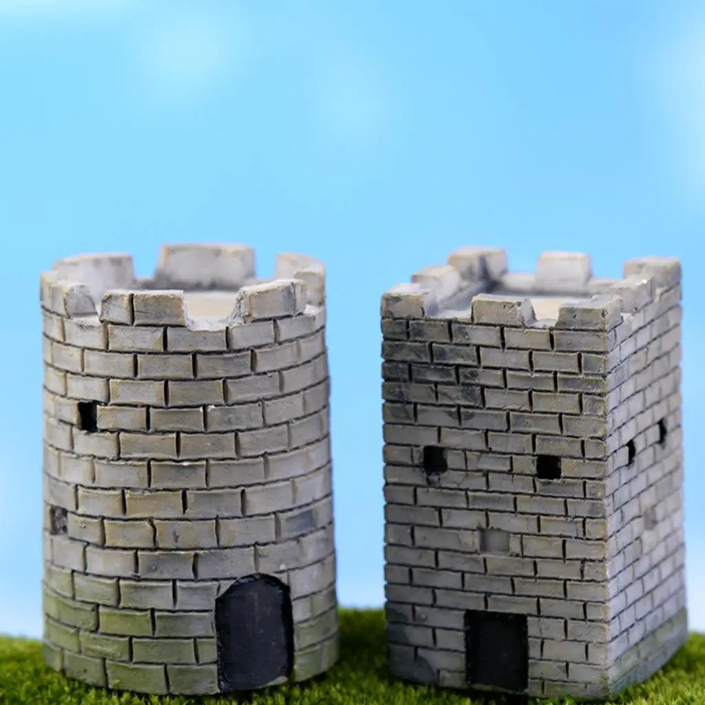 

Miniature Figurines for Terrariums Glass Fish Tank Decoration - Round Castle Design - 1*4cm