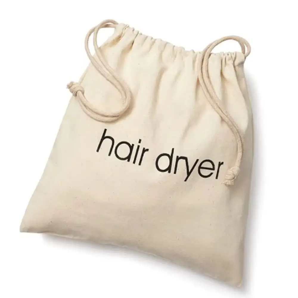 Portable Dustproof Hair Dryer Cloth Bag Drawstring Large Capacity Hairdryer Bag Canvas Storage Bag