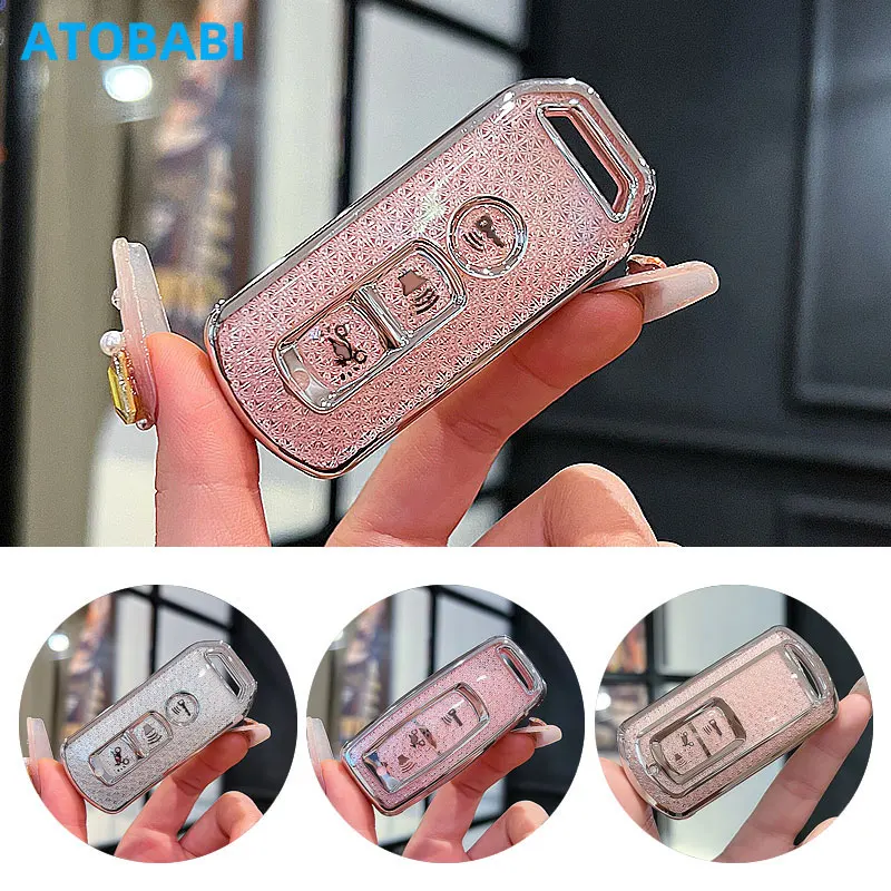 كريستال نمط بولي TPU غطاء مفتاح السيارة عن بعد Fobs حقيبة لهوندا دراجة نارية K01 K35 KOR K77 ADV SH 150 فورزا 300 350 PCX150 PCX160