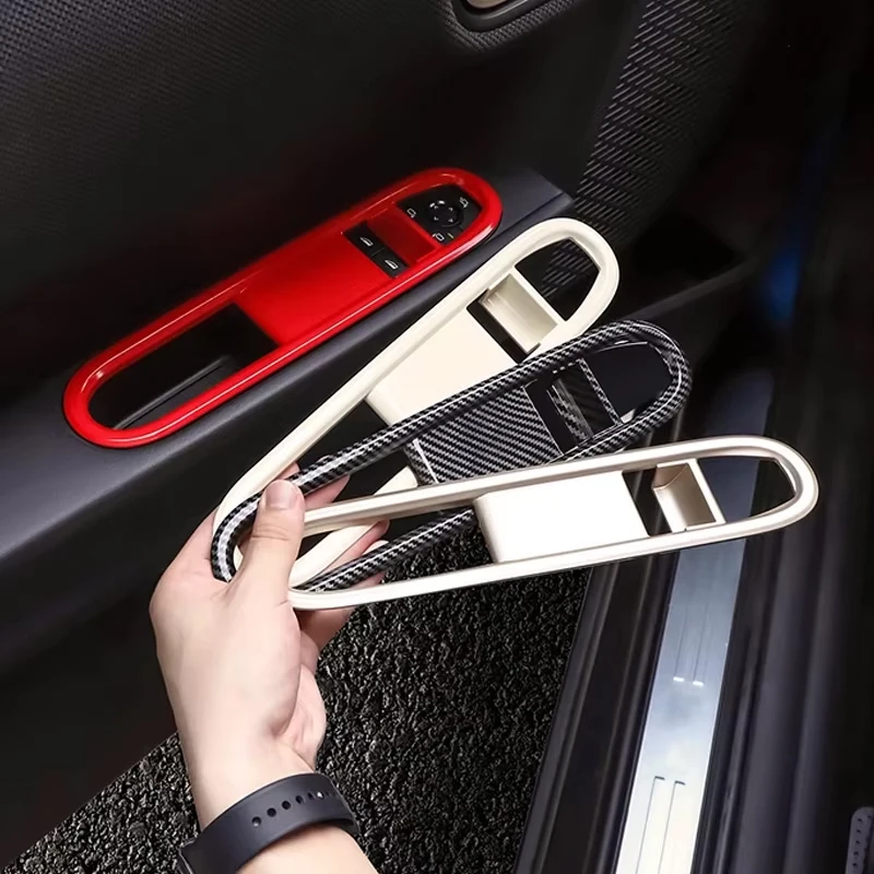For Mini Cooper F66 F67 2024 2025 Auto Decoration Accessories 2Pcs Car Window Lifter Switch Control Panel Cover Frame Stickers