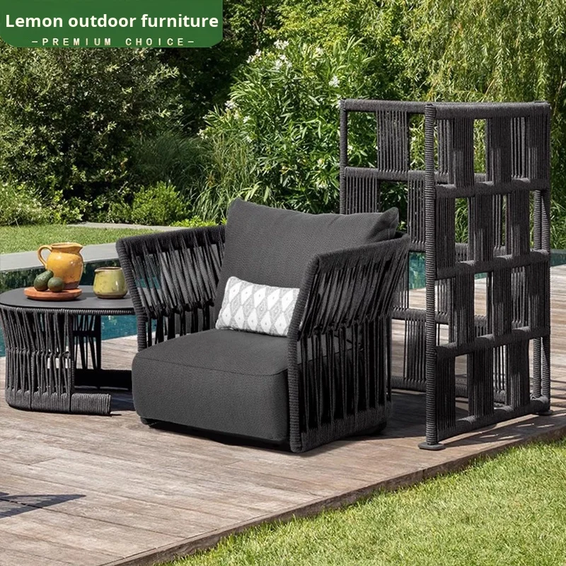 #Modern Style PE Rattan Garden Set Outdoor Waterproof Sunproof Sofa Chair Combination for Courtyard Villa Garden Open-Air