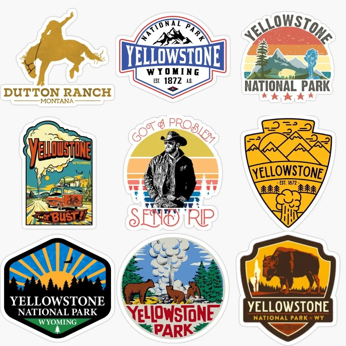 

Yellowstone National Park Emblem Creative PVC Stickers for Decorate Car Motorcycle Laptop Camper Wall Room Van Decal Accessories