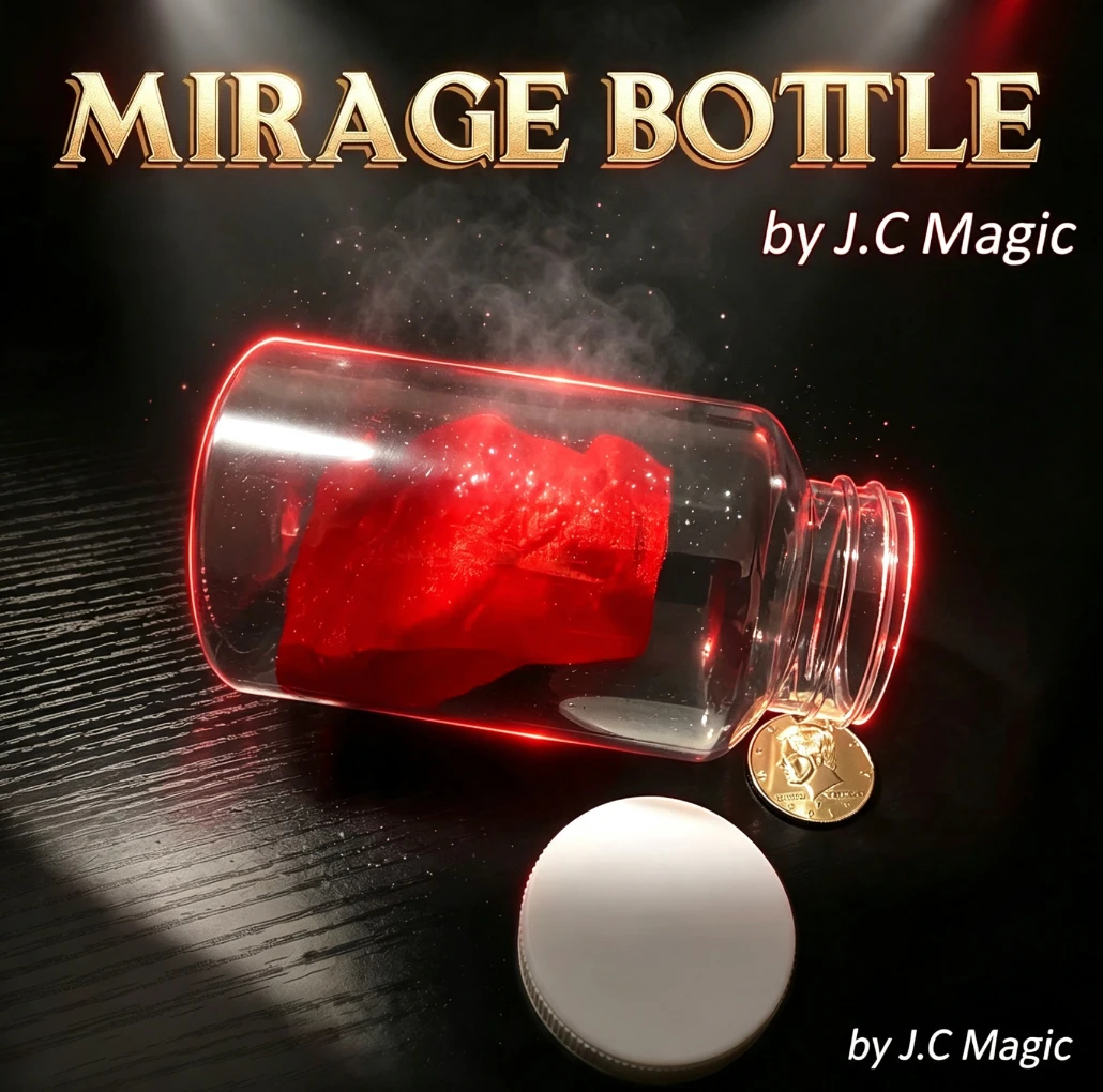 Mirage Bottle by J.C Magic Tricks Small Objects Appearing in Empty Bottle Goldfish Coins Production Close up Illusion Gimmick