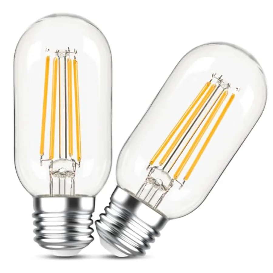 

Dimmable E26 LED Edsion Bulbs 60Watt, 4.3 Inch T45/T14 6W Tubular Light Bulbs, 900Lumen Vintage Light Bulbs, 2700K Warm White f