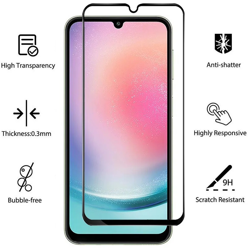 4-IN-1, Tempered Glass + Camera Film for Samsung A24 4G High-quality Glass A 24 Samsung Galaxy A24 Screen Protector Samsung A 24