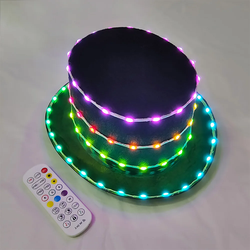 Full color Cold LED hat with charging party glow-in-the-dark hat Neon LED costume DJ Bar performance Halloween party supplies