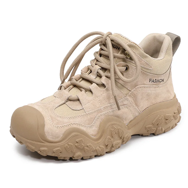 

4cm Platform Sneakers High Top Shoes Comfortable Hiking Walking Shoes Chunky Sneakers Casual Shoes High Heel Genuine