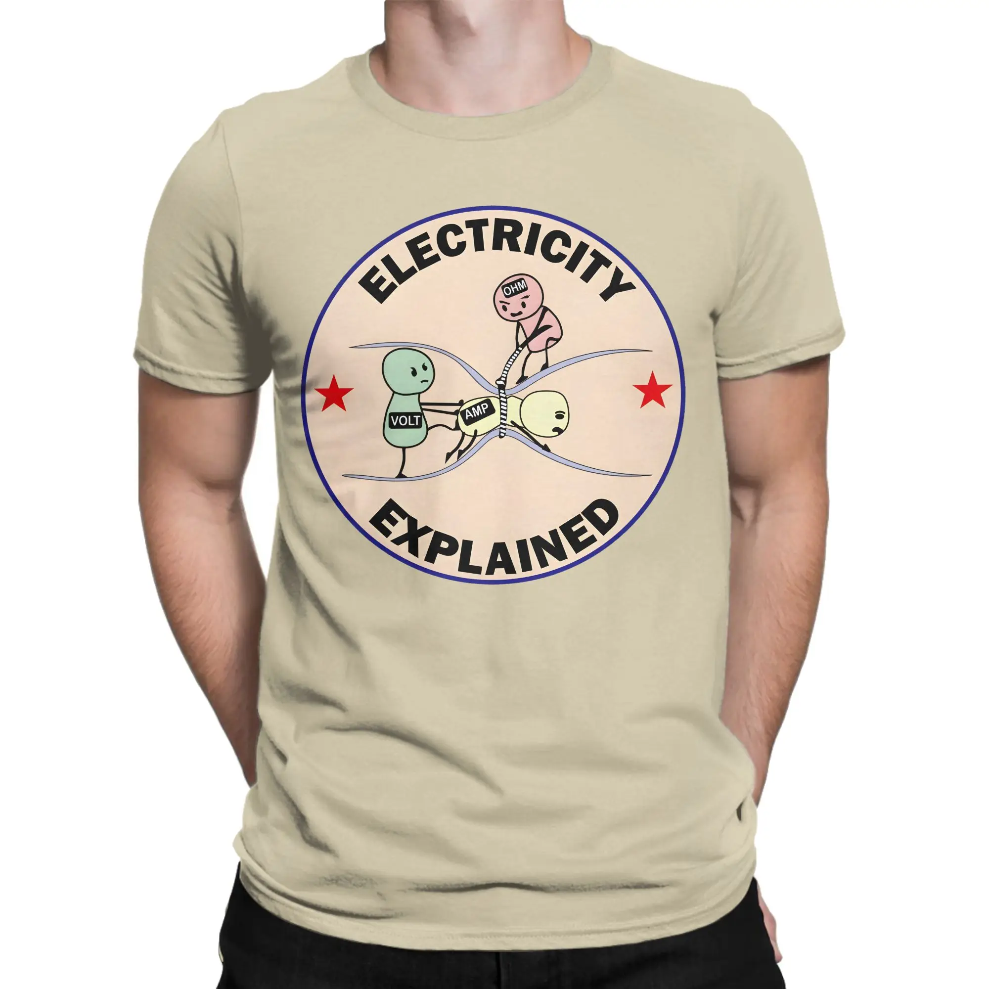 Hip Hop Electricity Explained Ohms Law  T Shirt Men Round Neck Short Sleeve Clothes Electrical Engineer Cotton Summer TopsTops
