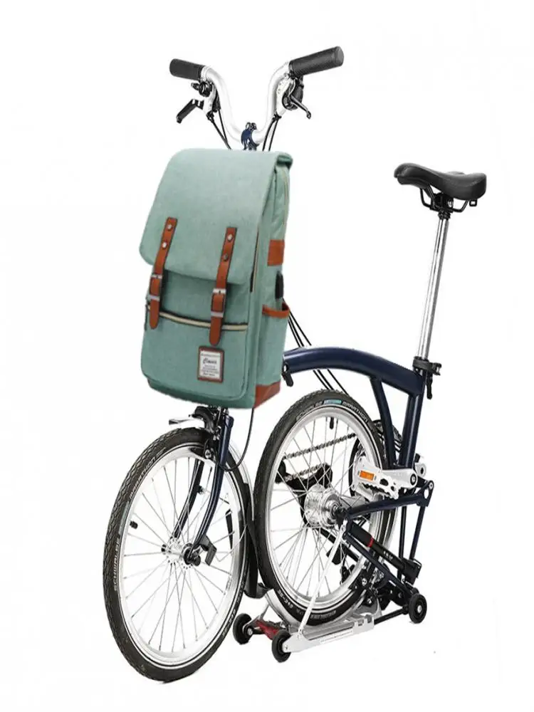 AliExpress Large Capaticy Folding Bicycle Computer USB Backpack For Brompton Bike Retro Outdoor Canvas  Travel Bag