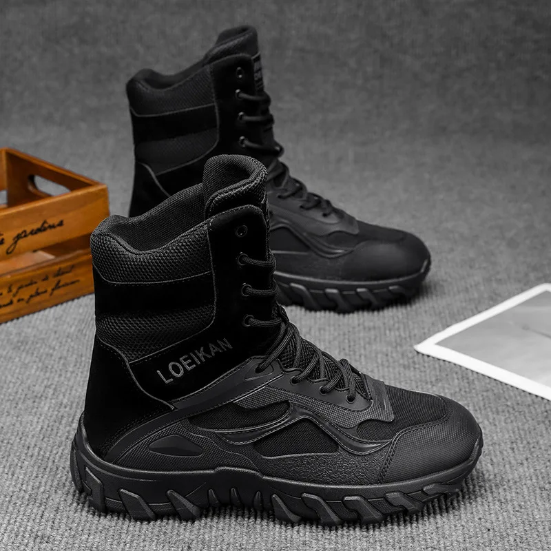 Men Desert Boots Training Boots Male Outdoor Camping Hiking Shoes Anti-wear Hunting Shoes Work Safty Shoes Bota Masculina