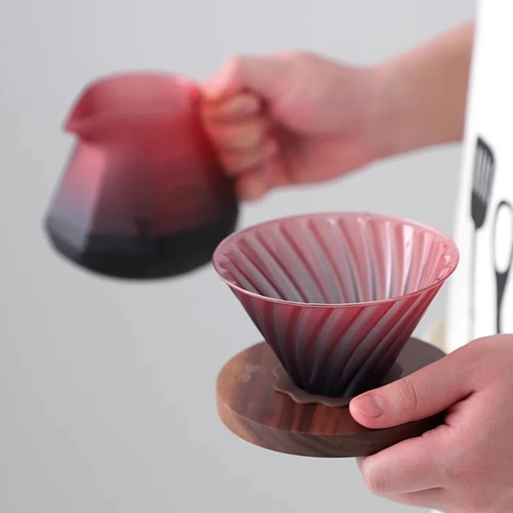 3-piece Set Blackberry Hand-brewed Coffee Filter Cup Coffee Pot Set Coffee Glass Filter Cup Sharing Pot 1-4 People Filter Paper
