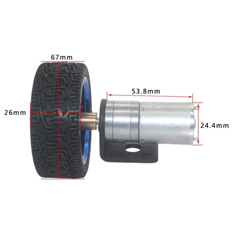 B84B-Hobby RC مركبة 6 فولت تيار مستمر موتورز والعتاد 65 مللي متر عجلة عدة 60 دورة في الدقيقة Gearmotors لقطع غيار الروبوت لمجموعات سيارات لعبة #6