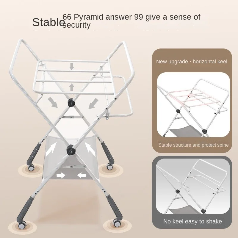 Столик для подгузников K-star складной портативный с регулируемой высотой и возможностью передвижения, 2024