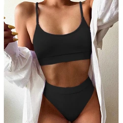 Shoulder swimsuit women's sexy striped swimsuit bikini set tie dye two-piece beach outfit bikini