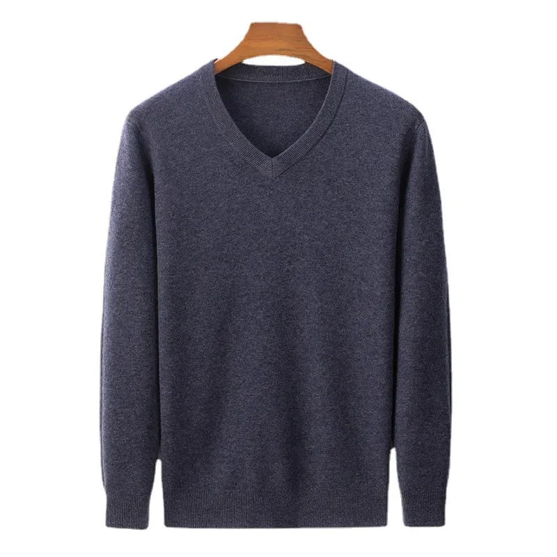 

Men's Autumn and Winter Extra Thick Four Flat Needle Cotton Wool Round Neck Thickened Warm Underlay Knitted Sweater