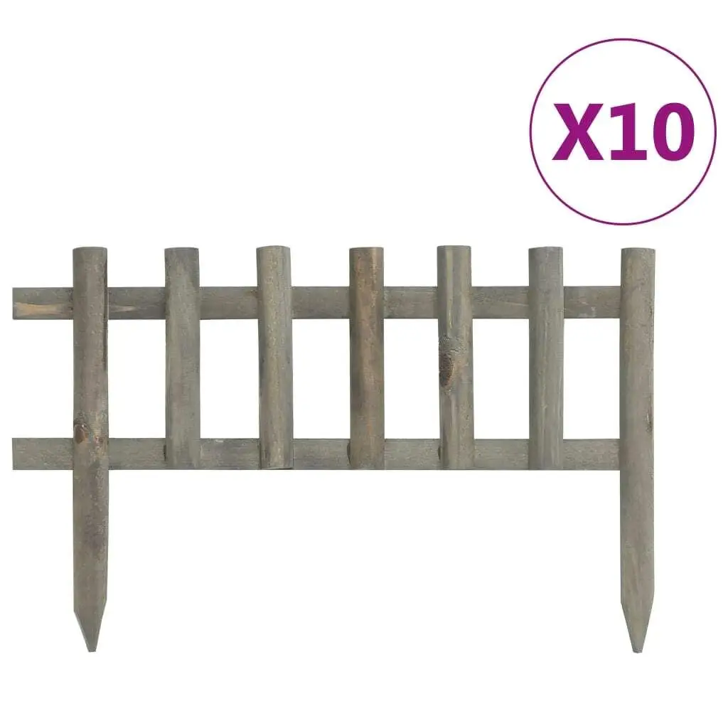 10 Pcs Firwood Lawn Edging Set - 4.4m Decorative Garden Borders