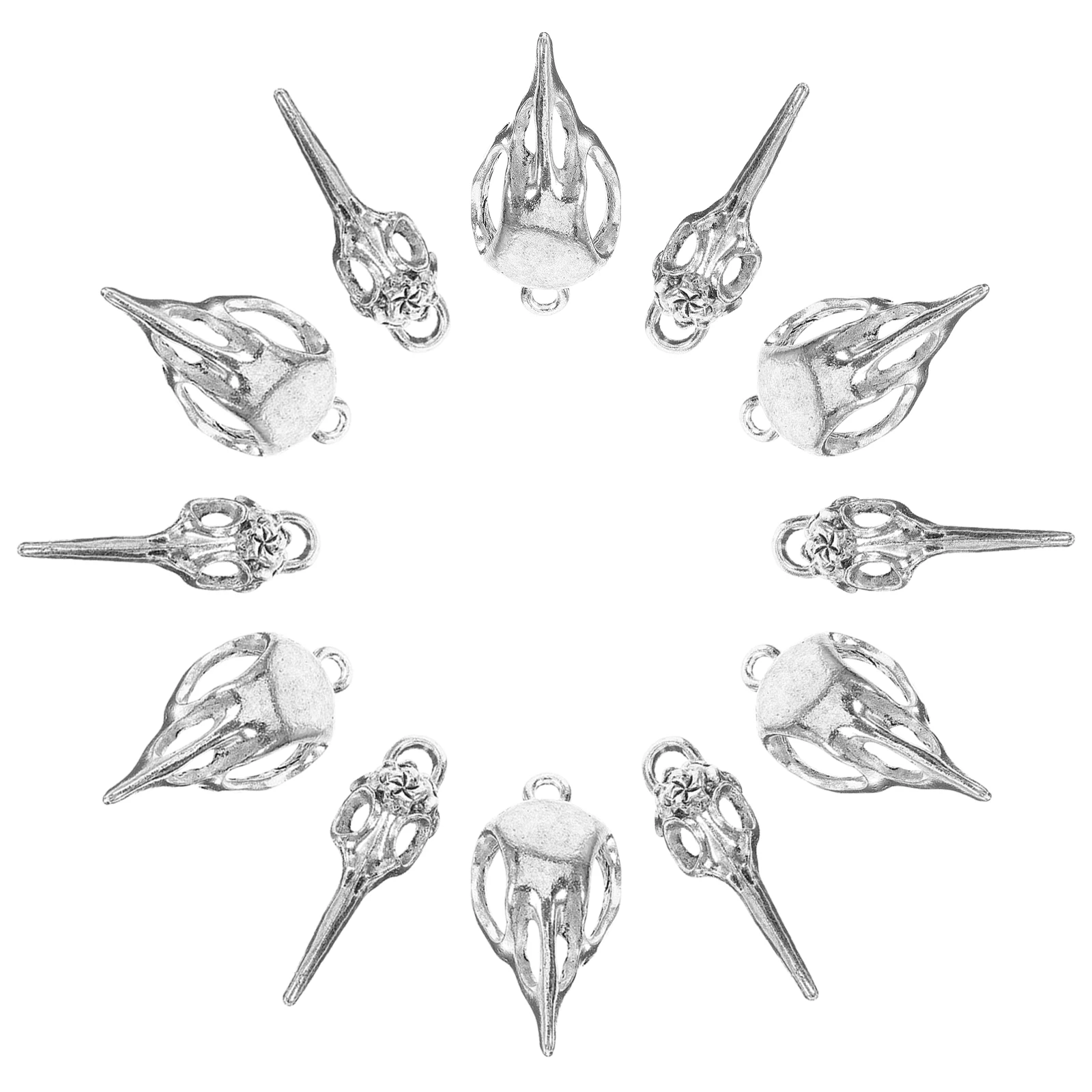 

40 Pcs Gothic Skull Earrings Bird Head Charms Alloy Pendants Jewelry Making 10x37mm 14x30mm Lightweight Durable DIY Accessories