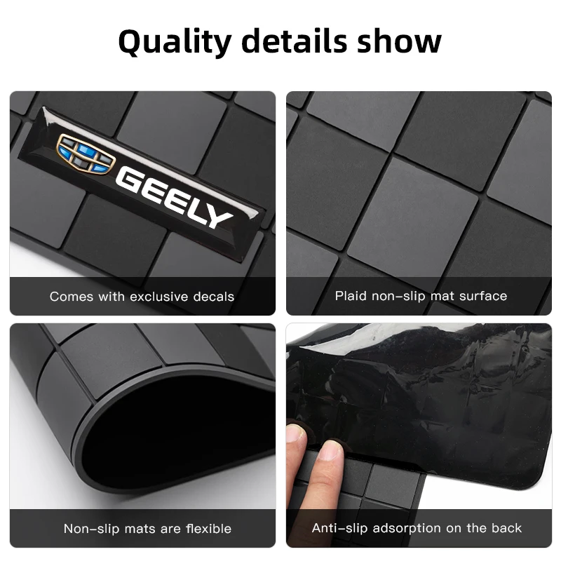 Car Anti-Slip Mat Dashboard PU Non Slip Pad Auto Accessories For Geely Coolray Geometry C GX3 Emgrand EC7 LC Panda Binray X7 CK