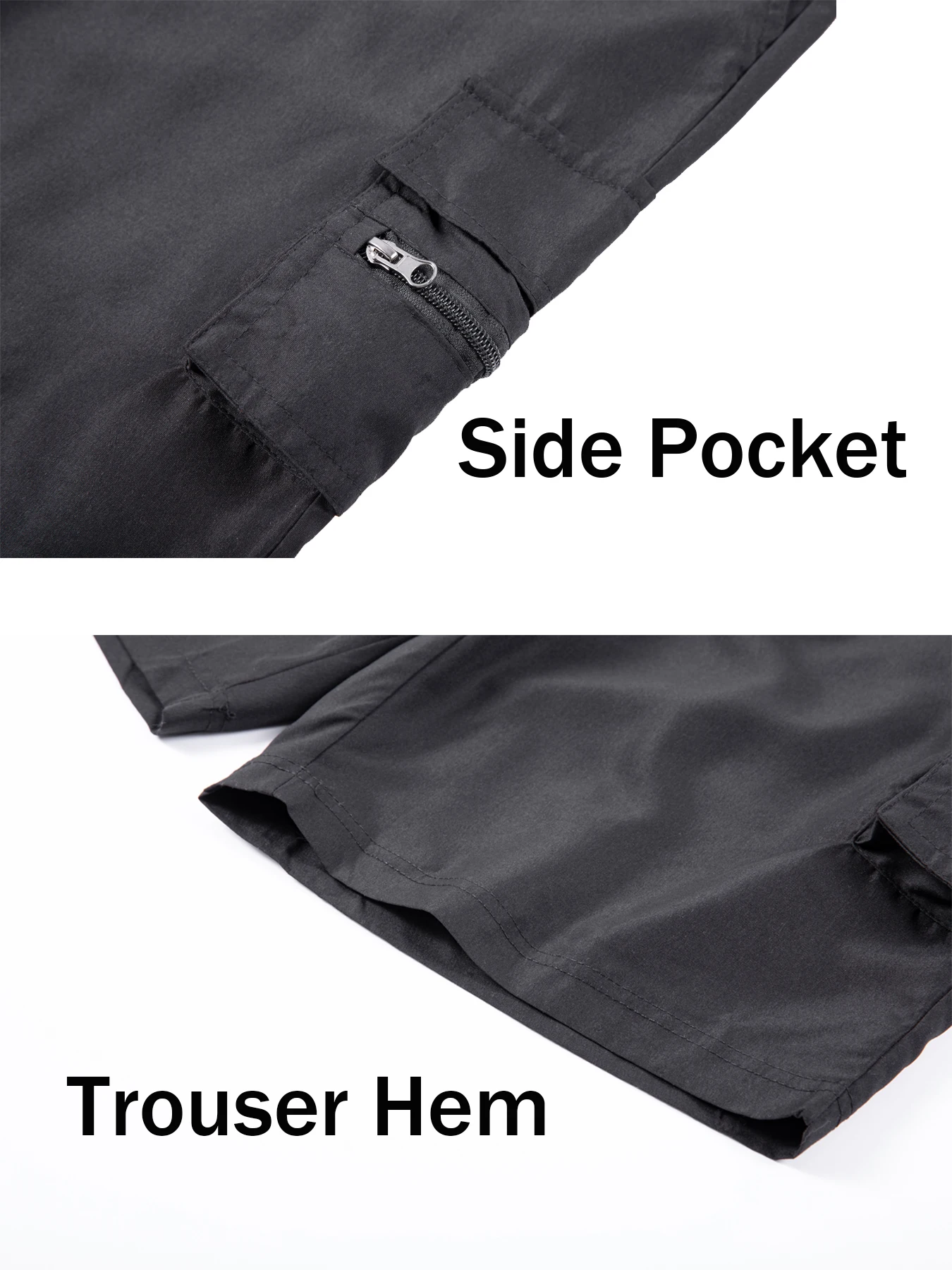 Sommer Herren Casual Einfarbige Cargo-Shorts Multi-Taschen Kordelzug Elastischer Bund Outdoor-Aktivitäten Wandern Angeln Halbhosen – Detail 5