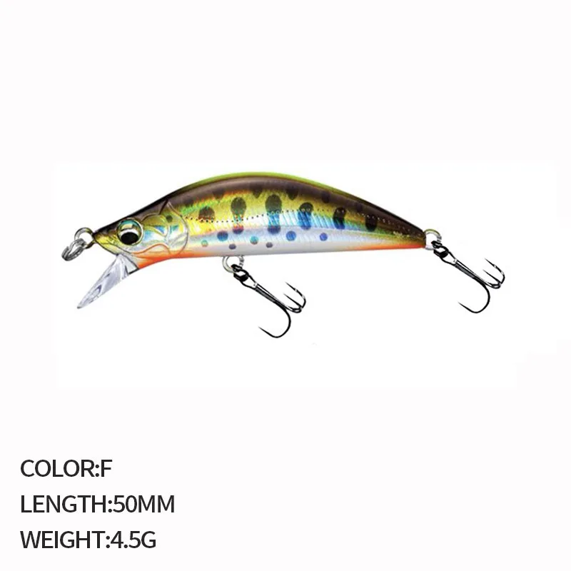 Small Fishing Lures Wobblers Pesca 50mm 4.5g Stream Sinking Minnow Hard Bait Perch Pike Salmon Trout Bass