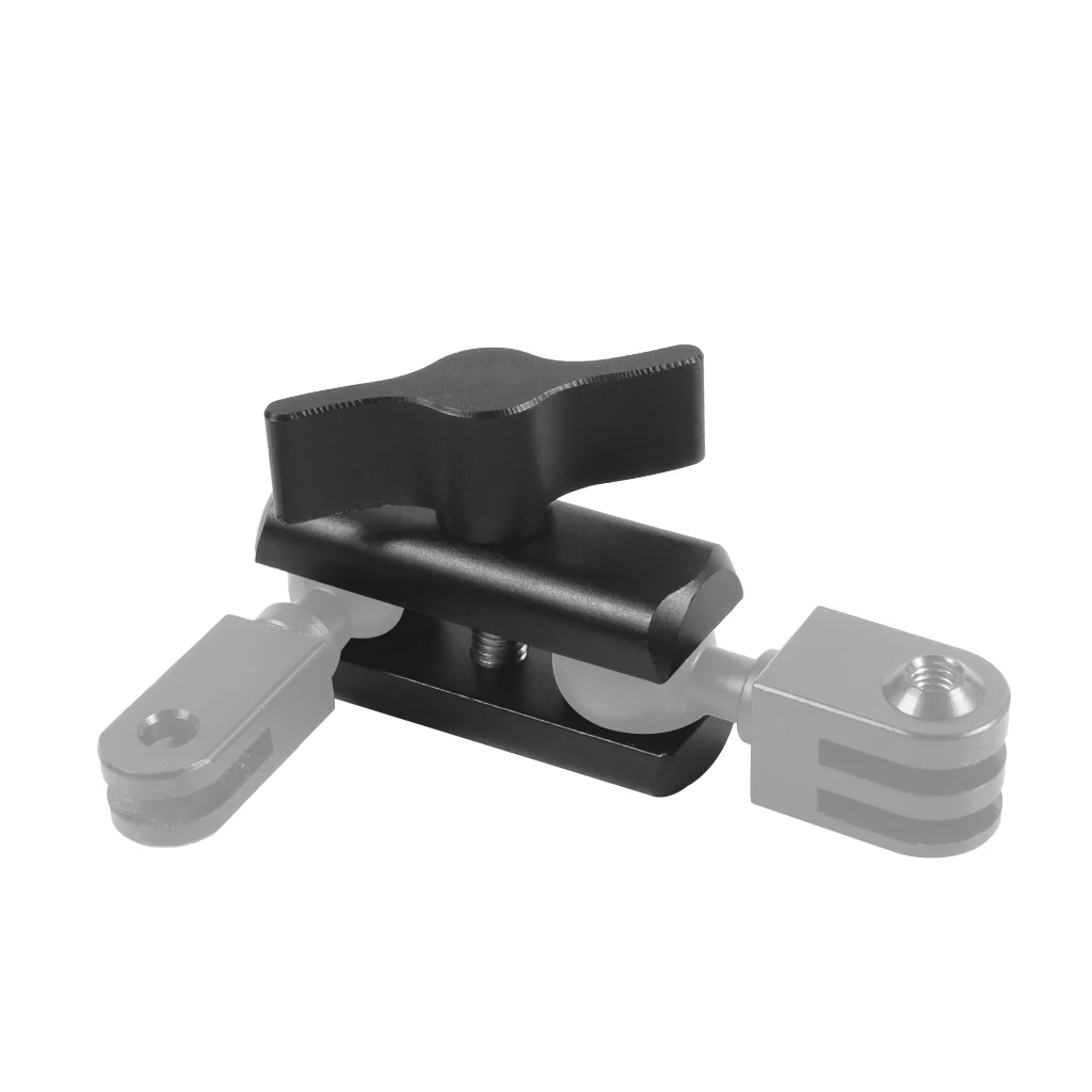 Aluminium-Doppelsockel-Arm-Verlängerungshalterung für 17 mm Kugelkopf-Clip-Halter, Lichtklemme für RAM für Gopro 13 12 Insta360 X4 Kamera – Detail 1