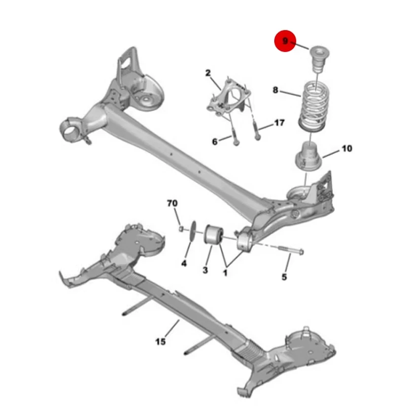 516690 para Peugeot 5008 Berlingo Citroen C4 Picasso DS5 DS6 bloque amortiguador de suspensión trasera genuino amortiguador de goma, bloque amortiguador trasero