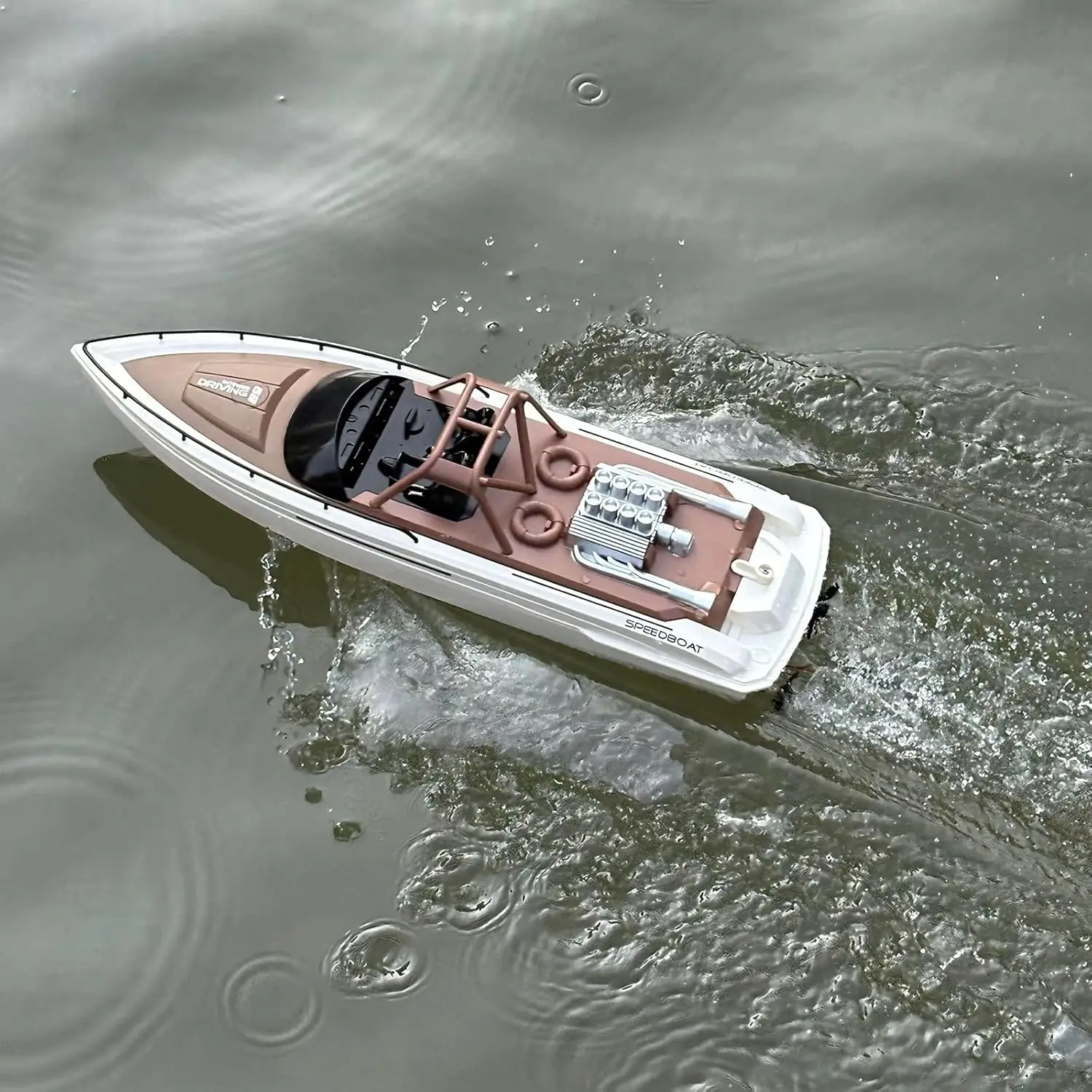 Remote Control Boat 4CH Electric Watercraft RC Sail Double-People Boats 15km/h for Lake Pool Boy