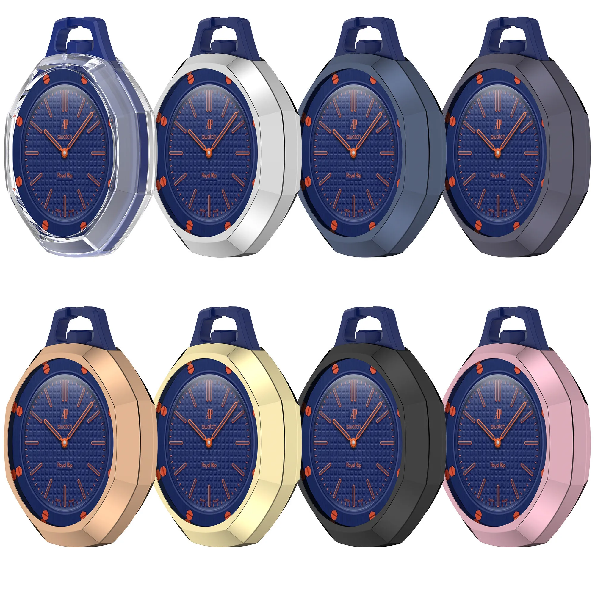 Glossy Electroplated Frame Soft TPU Case For Swatch Royal Pop Plating Bumper Cover Protector Accessories