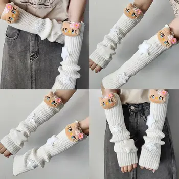 Sanrio Kawaii Hello Kitty Kryt na ruku Anime Teplý Y2K Hottie Roztomilý pletený kryt na ruku Rukavice bez prstů pro dívky Dárek 6 nejlepší prodej Ohřívač vosku Hello Kitty - №3