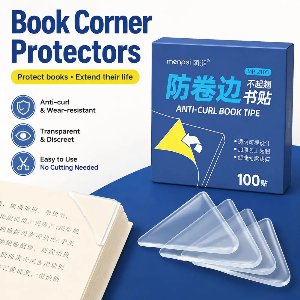 Book Anti Roll Edge Artifact Homework Notebook Students Use Anti Folding Corner Protectors To Protect The Book Cover 100pcs 2026