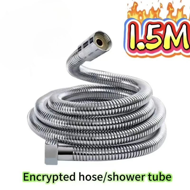 Stainless Steel Shower Hose Explosion-proof Showerhead Water Pipe Electroplated Metal Corrugated Pipe
