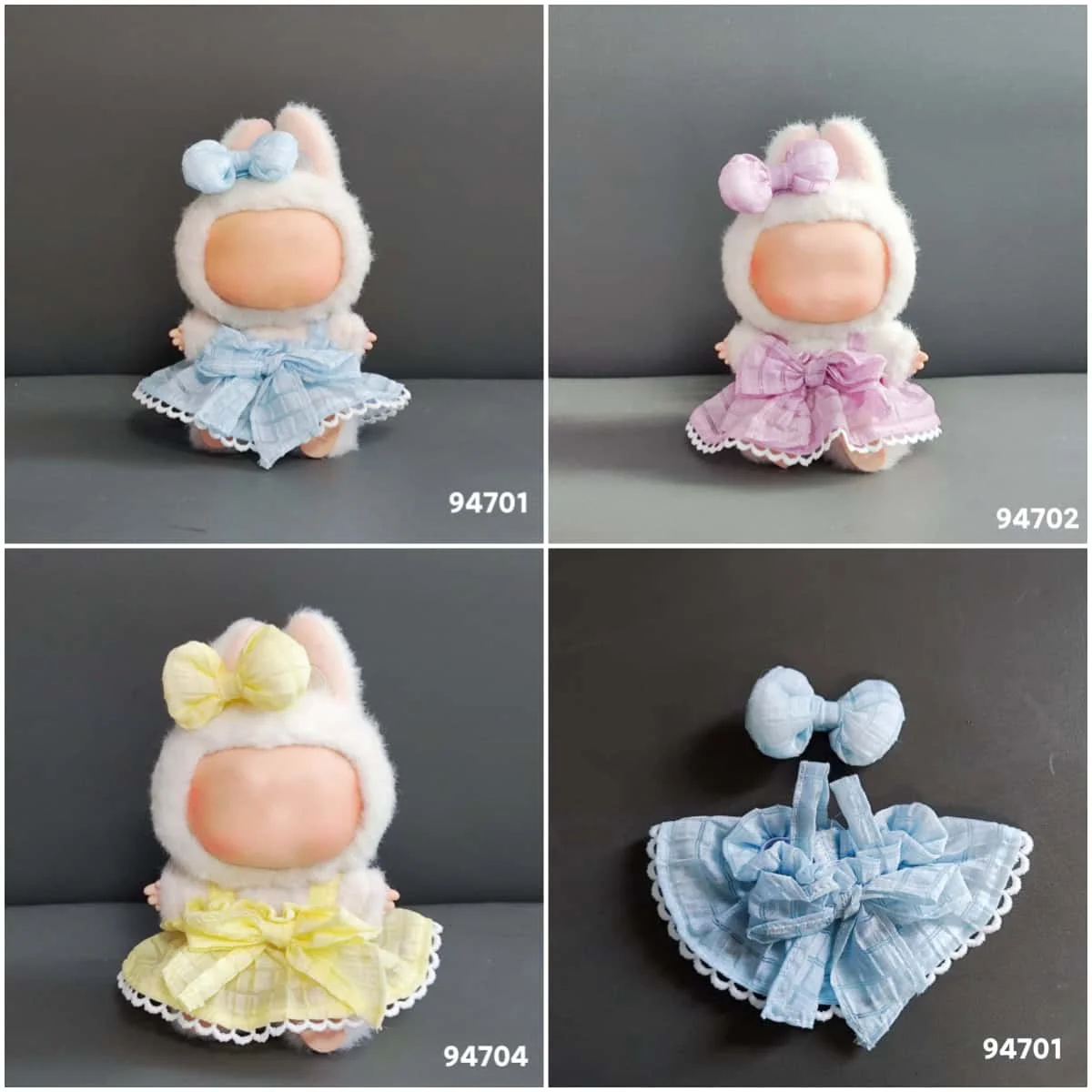 Для сидения, одежда Labubu, сладкая конфетная юбка свежих цветов и соломенная шляпа, одежда Labubu в сельском стиле