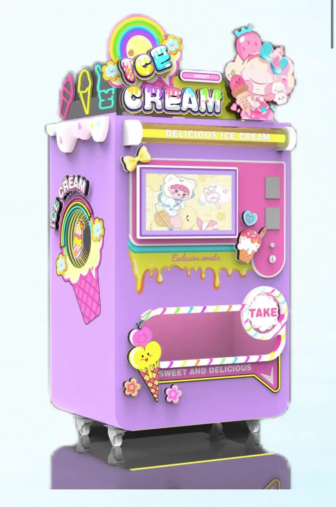 2024 Brand New Automatic Ice-cream Machine Indoor and Outdoor Business Snake Vending Machine