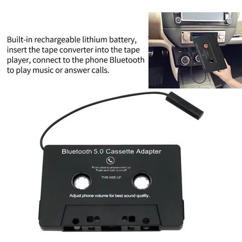 범용 블루투스 5.0 변환기 자동차 Ttape 변환기 자동차 MP3/SBC/스테레오 블루투스 오디오 카세트 플레이어 어댑터