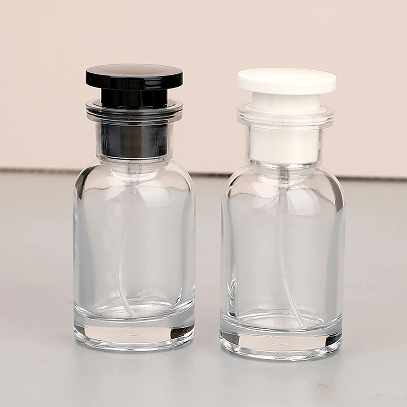 空の詰め替え可能な香水瓶,30ml,ガラス,円筒形,ポータブルトラベル香水噴霧器,サンプル容器