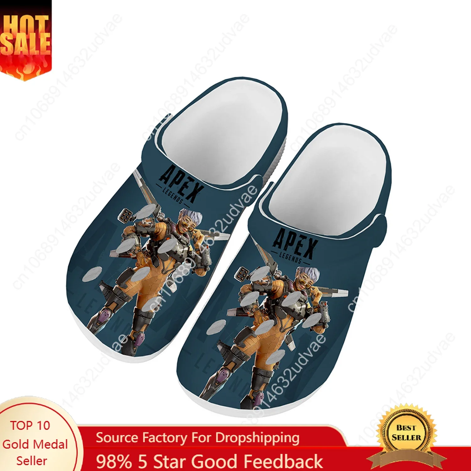 

A-Apex Legends Water Shoes Mens Womens Comfortable Fashion Home Garden Clogs Customizd Sandals Beach Breathable Hole Slippers